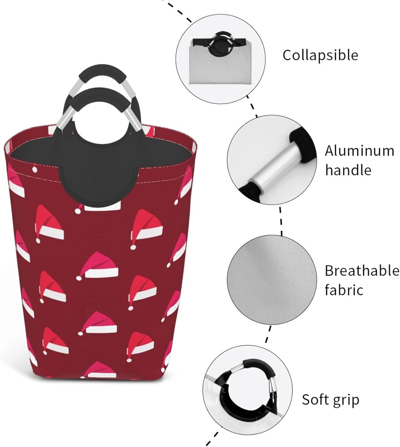 Foldable Laundry Hamper for dorms Christmas Gift Large Capacity Storage