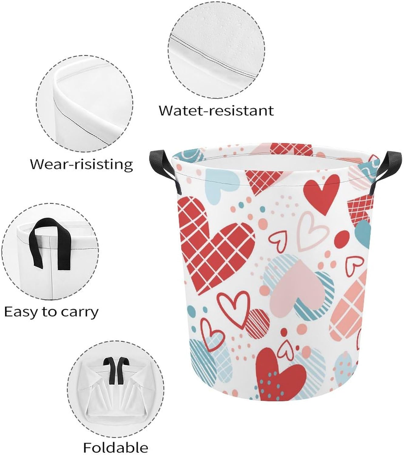 Meiko Hearts Cute Dot Laundry Hamper