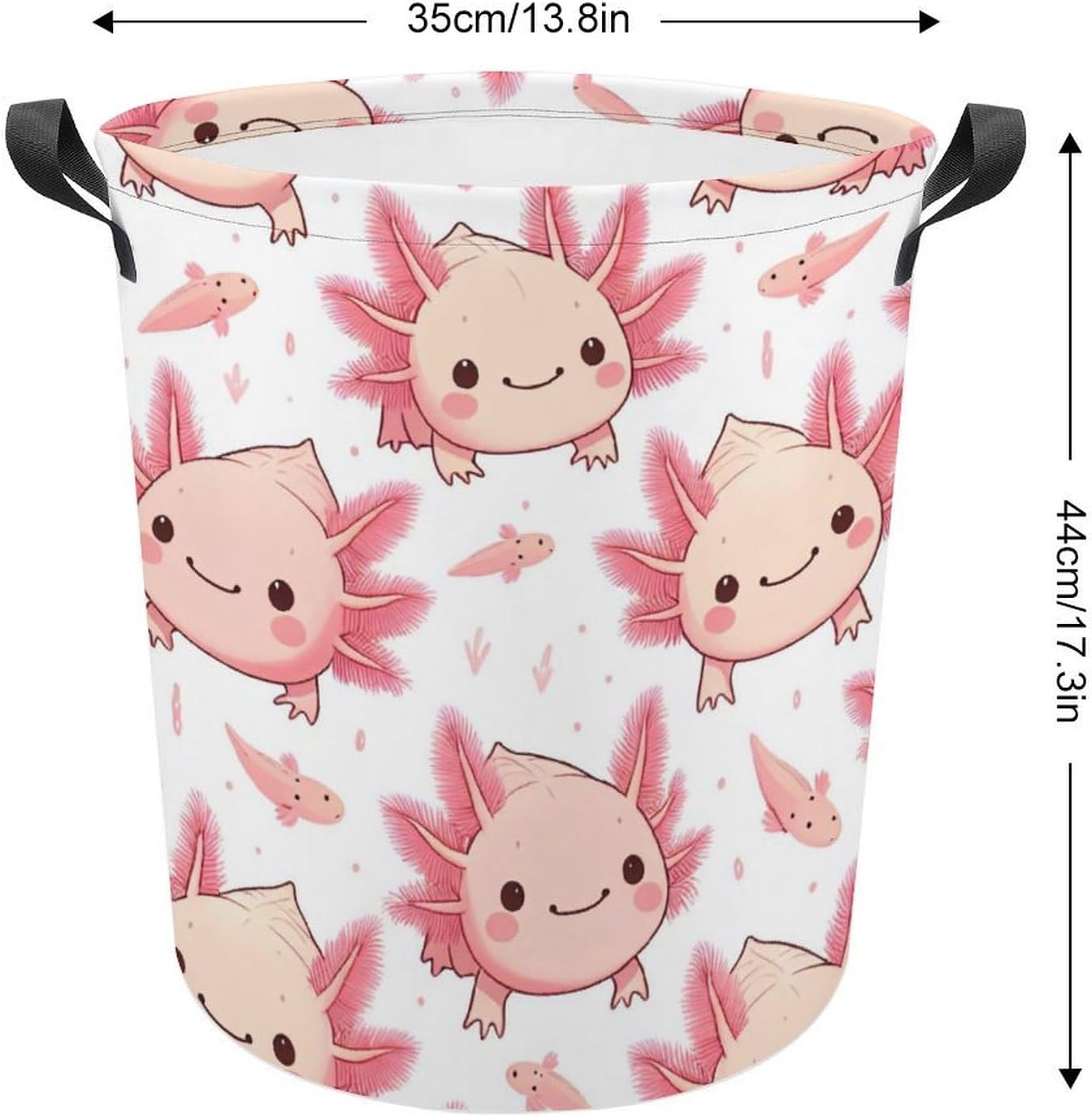 Cartoon Axolotl Pink Laundry Hamper