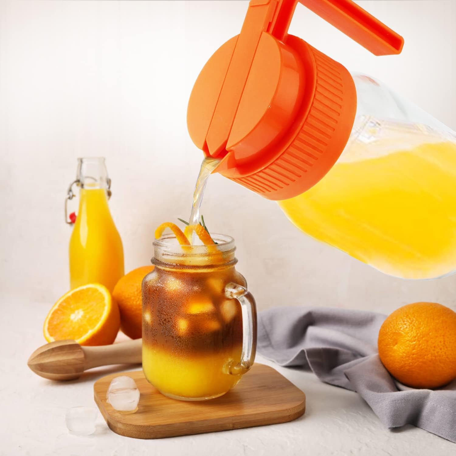 Mason Jar Lid Set with Adaptor Cover Easy Pouring Capacity Expansion