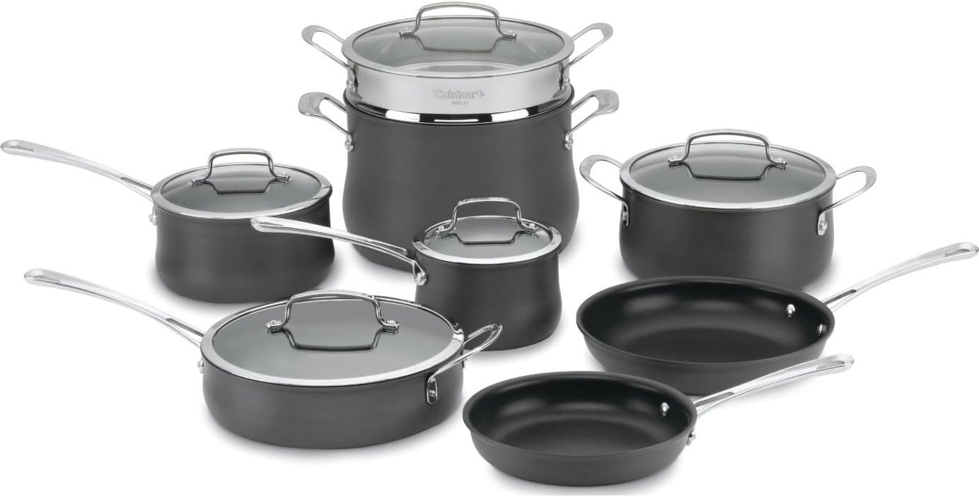 Cuisinart 64-13 13-Piece Hard Anodized Contour-Stateless Steel Cookware Set