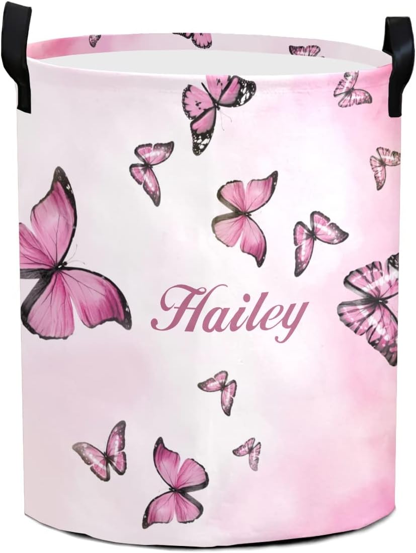 Personalized Travel Laundry Basket with Handle Waterproof Foldable for Home Bathroom Use