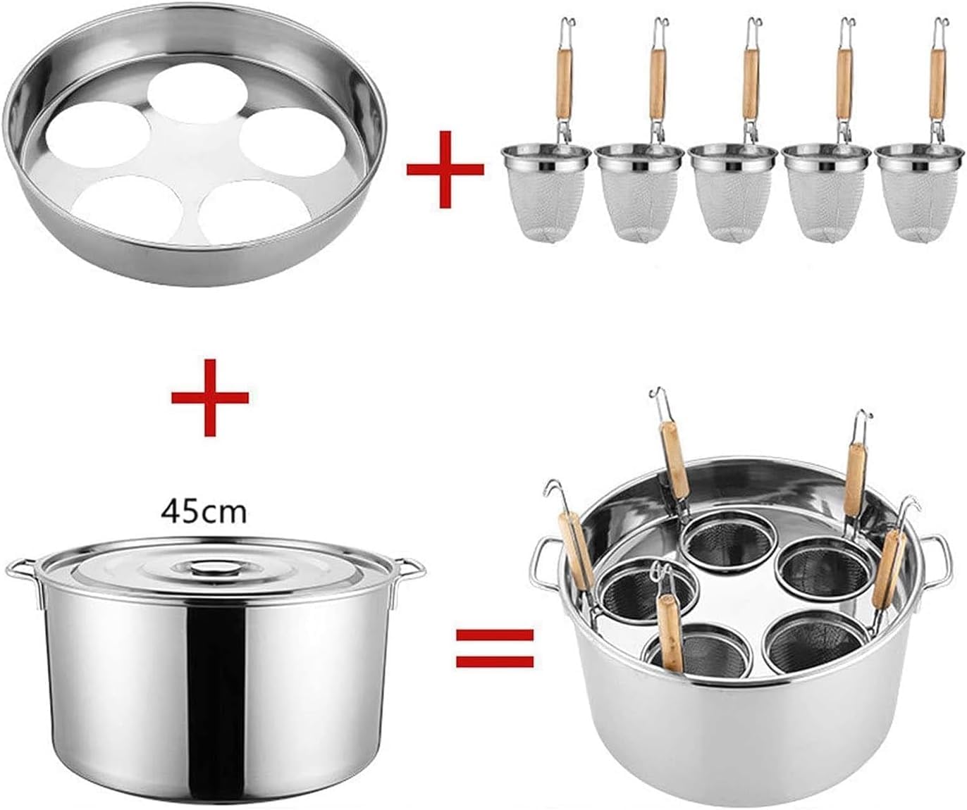 DAOUXIAOSPStainless Steel Pasta Pot Set - 345 Holes