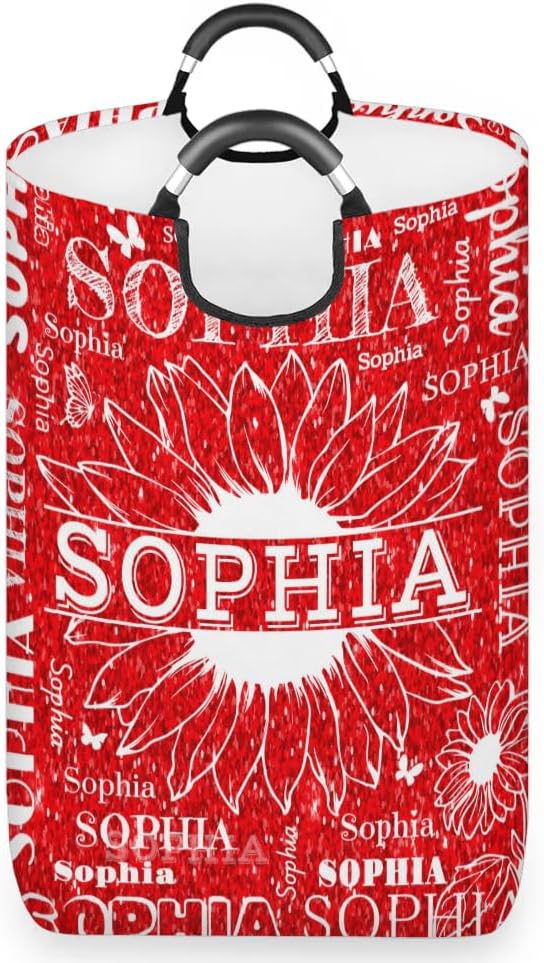 Collapsible Capacity Supreme Red Personalized Laundry Basket