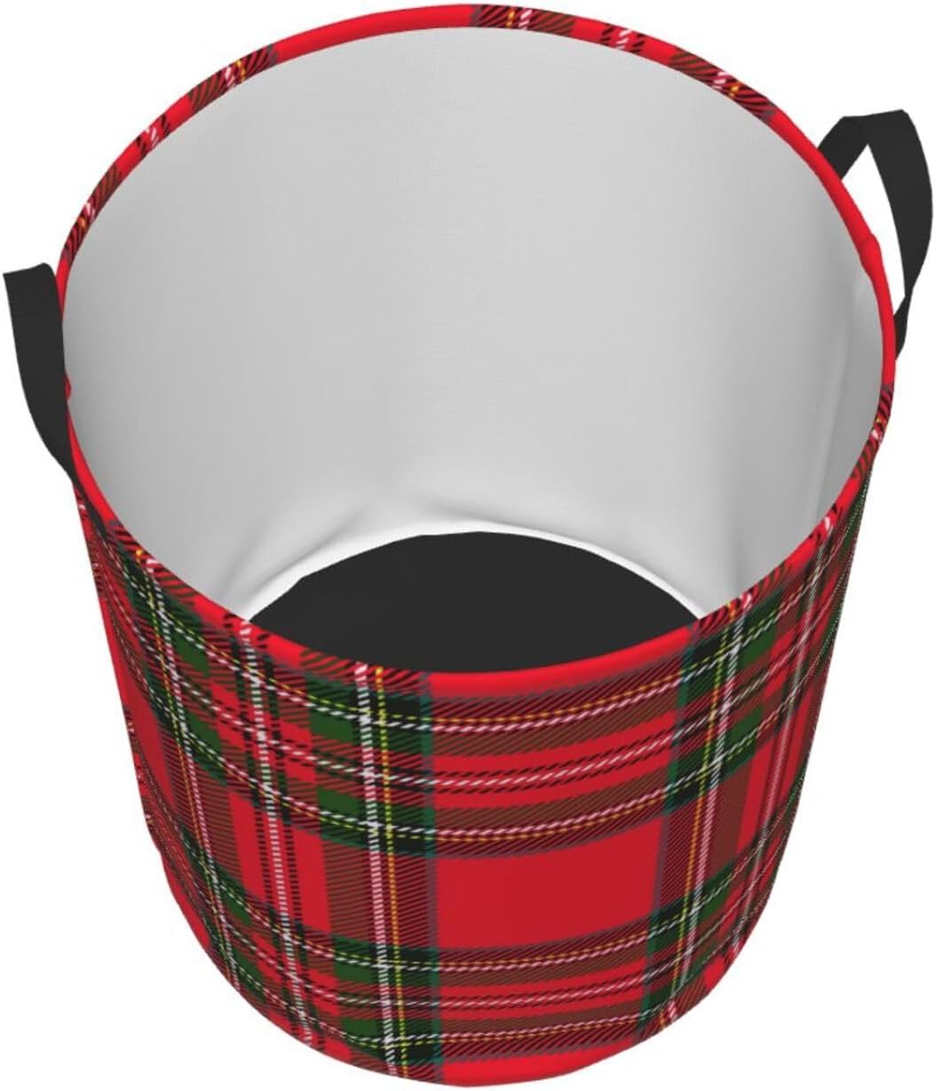 Christmas Plaid Folding Laundry Basket