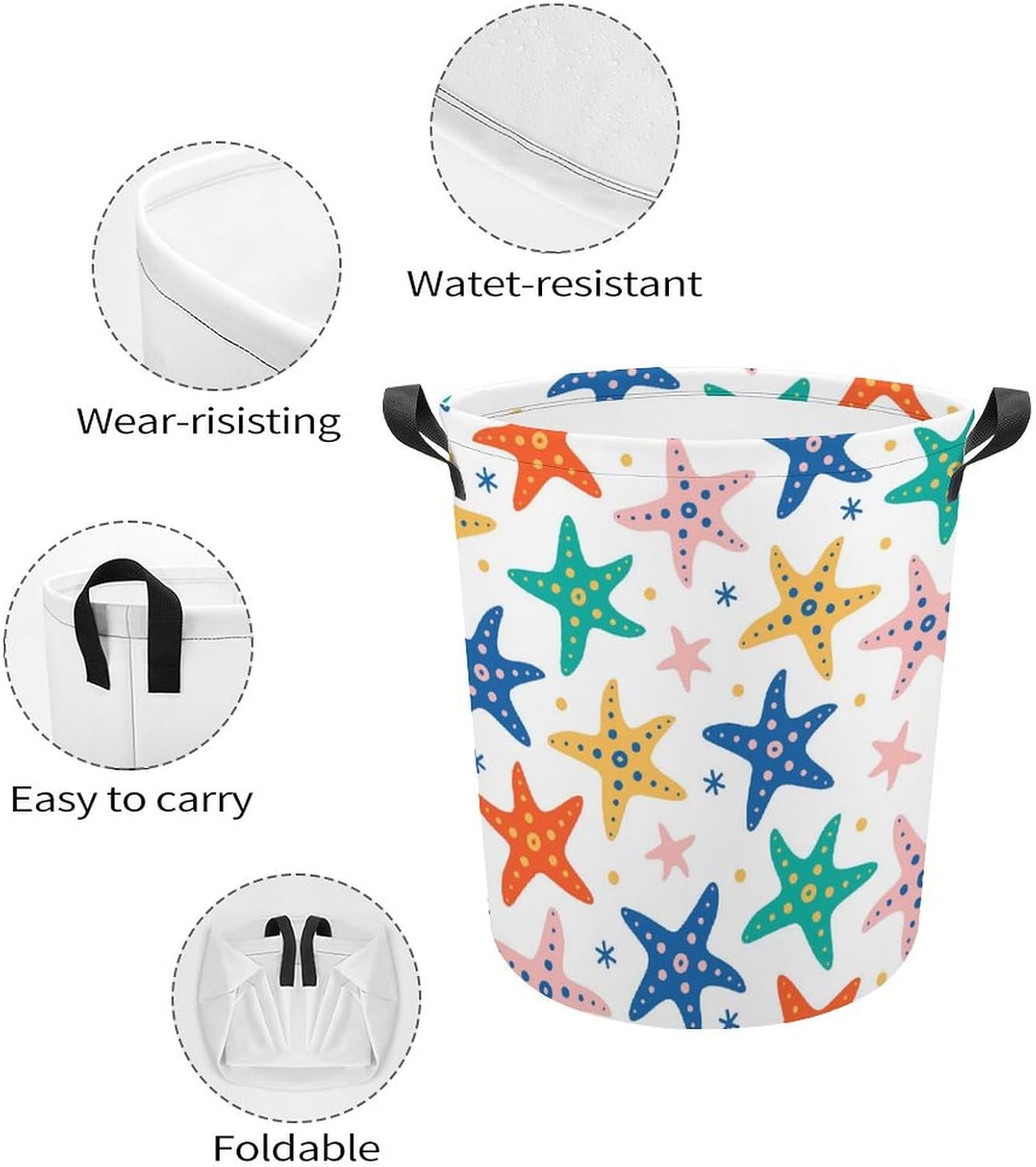 Stylish Starfish Waterproof Laundry Hamper