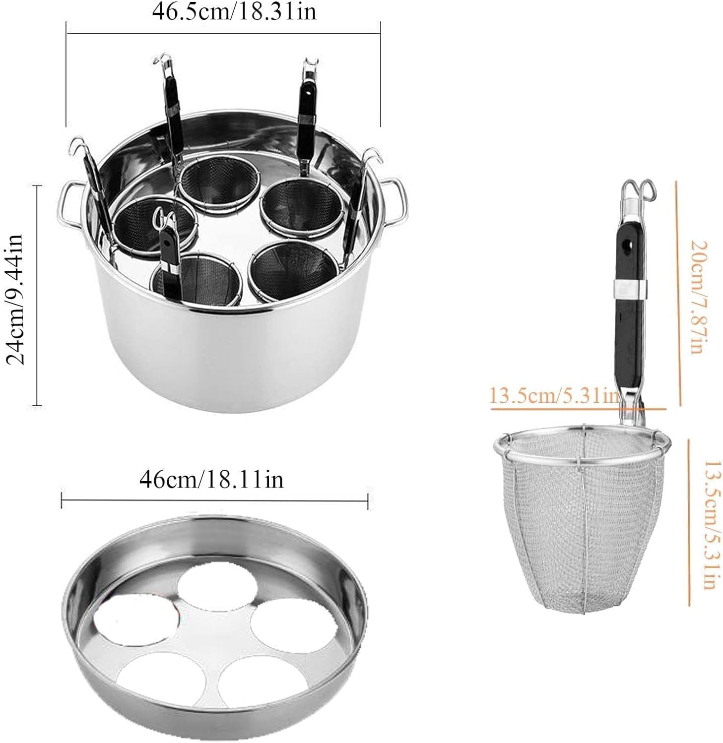 UNbit Pasta Pot 5-in-1 Stainless Steel Noodle Cooking Pot