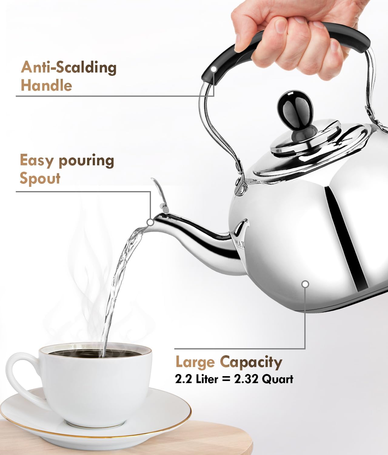 Sturdy Whistling 23 Quart Pot for Effortless Tea Brewing