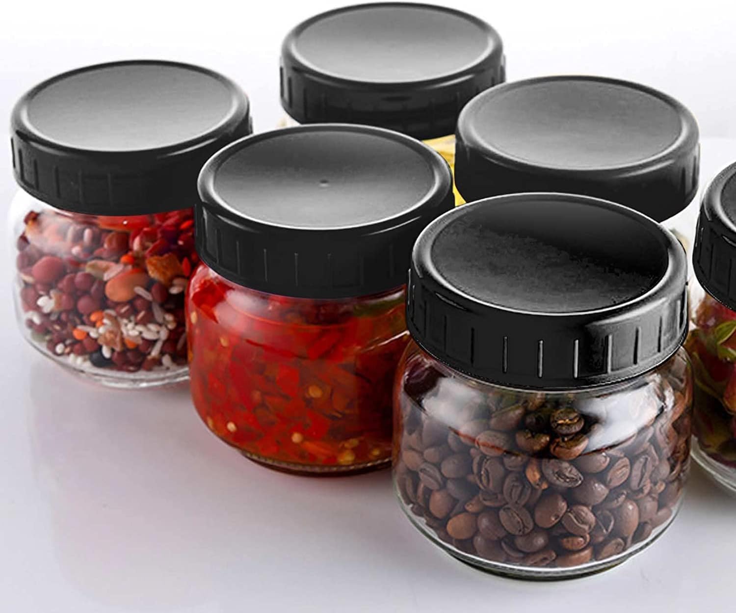 Pizga Plastic Mason Jar Lids 8pcs Leak-Proof Leak-Resistant Orange