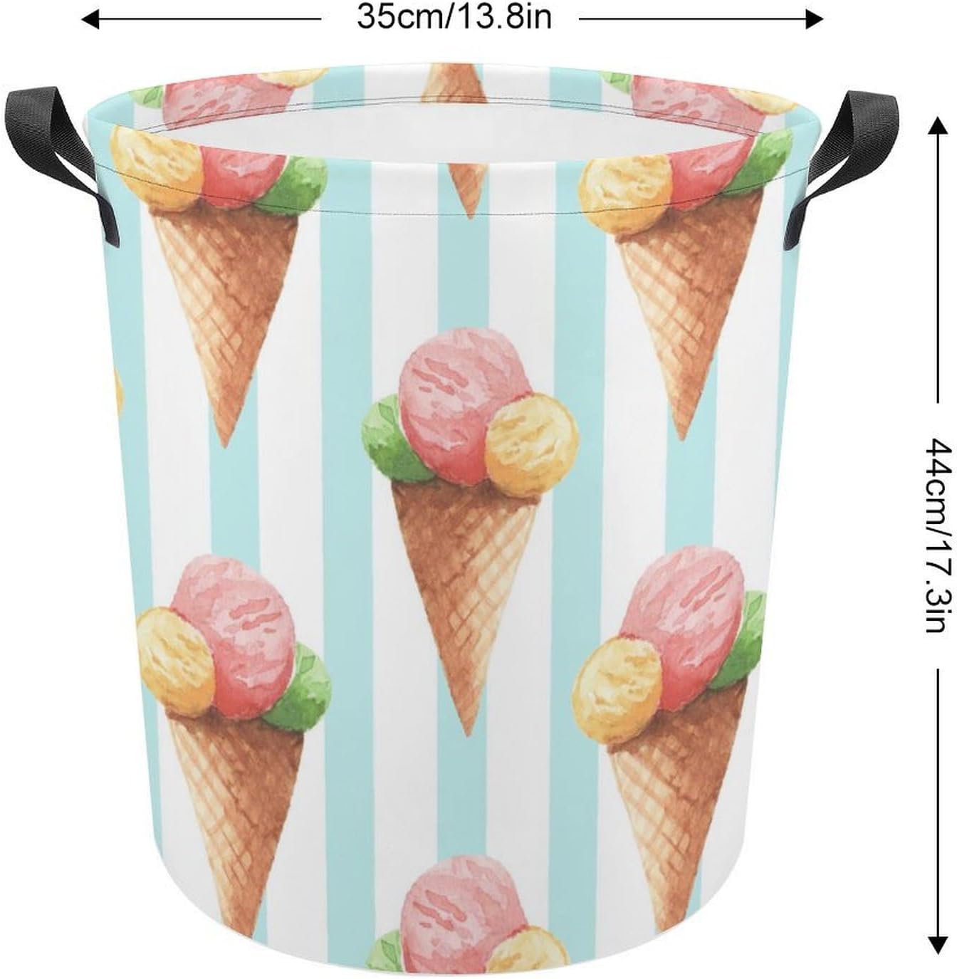 MEIKKO Cute Ice Cream Laundry Hamper - _waterproof Organizer for Dimensional-storage