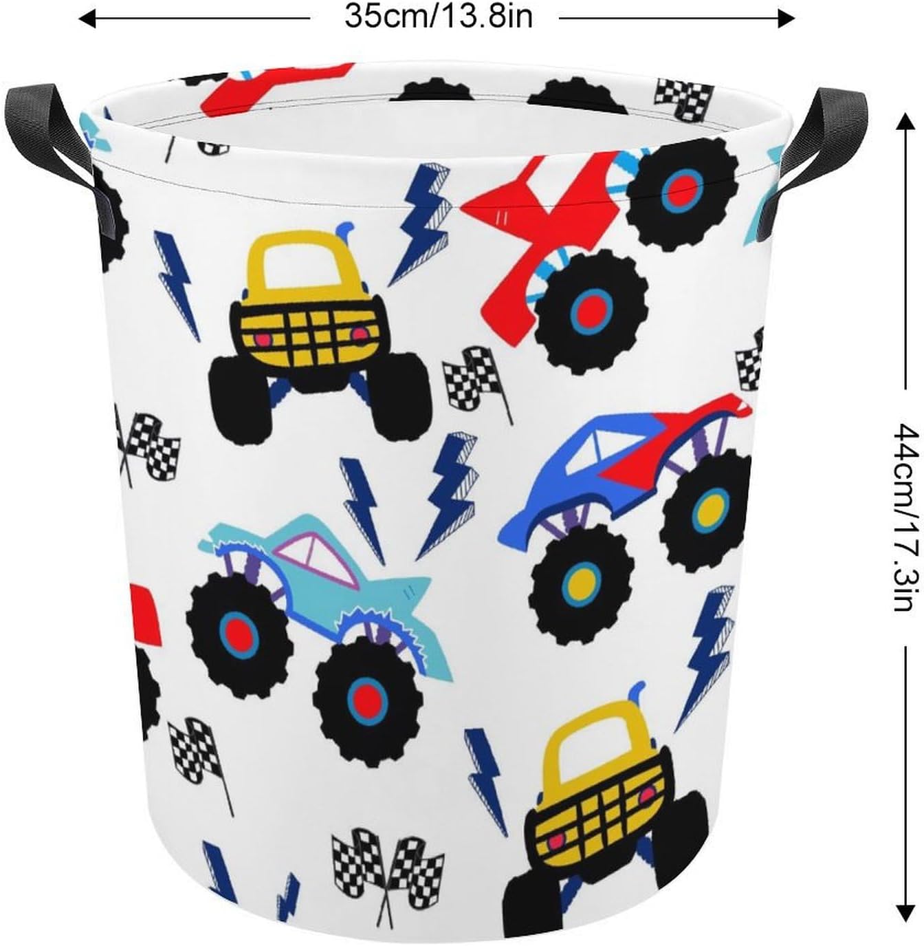 MEIKKO Monster Truck Laundry Basket with Handles