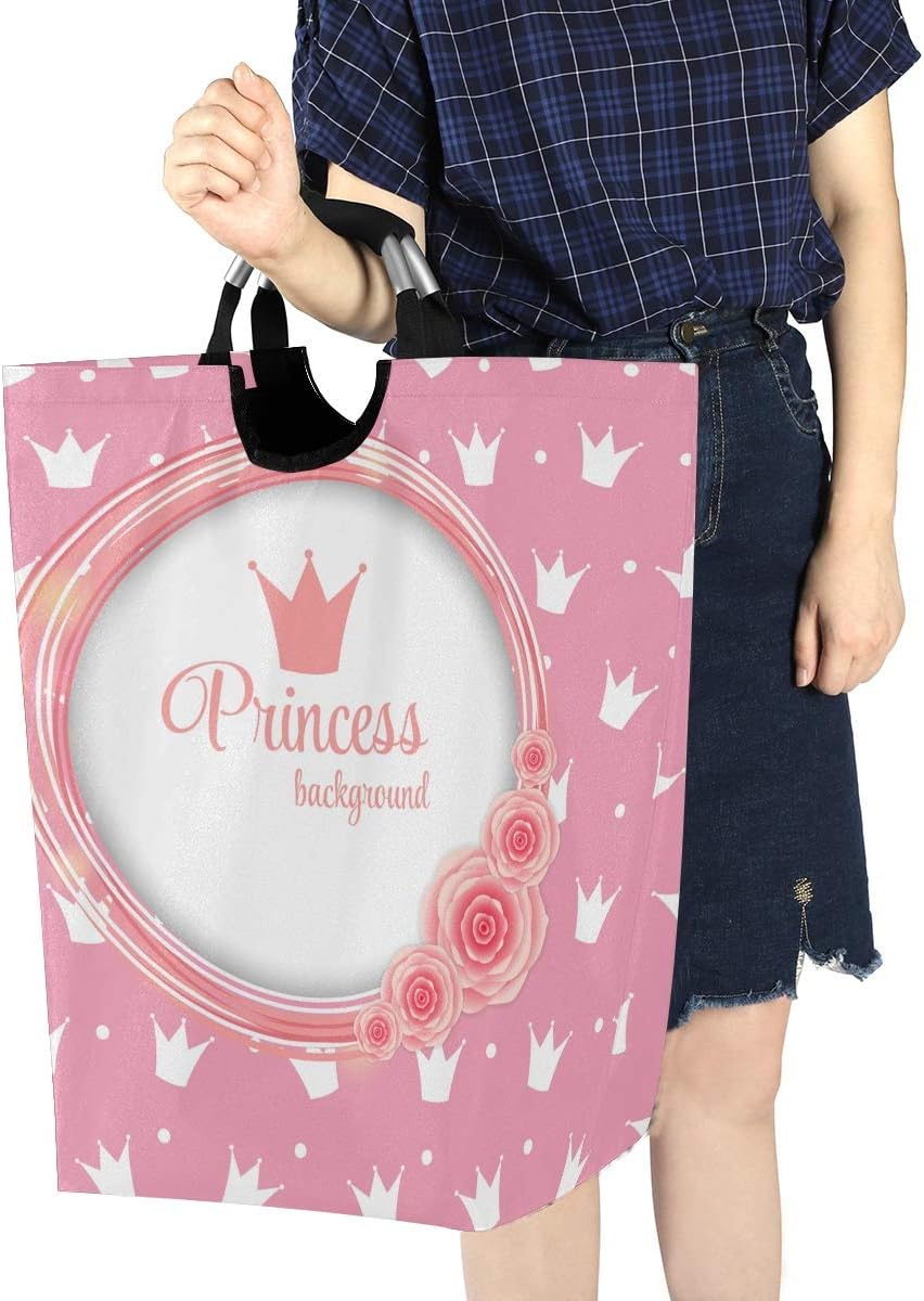 SUABO Princess Crown Laundry Basket Foldable