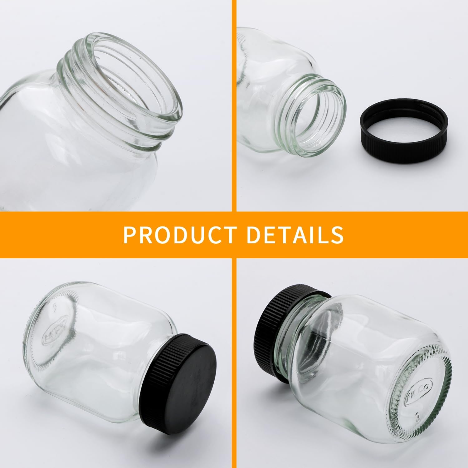 48-Piece 2 oz Glass Mason Jars Set