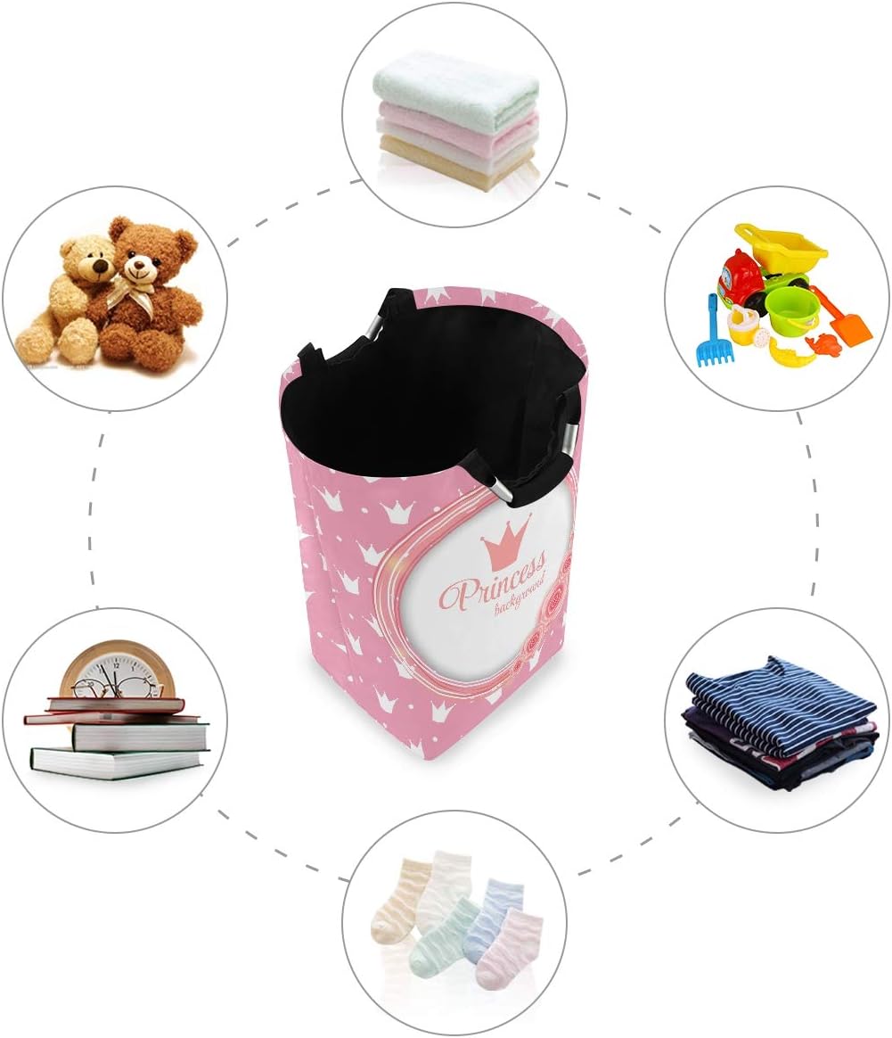 SUABO Princess Crown Laundry Basket Foldable