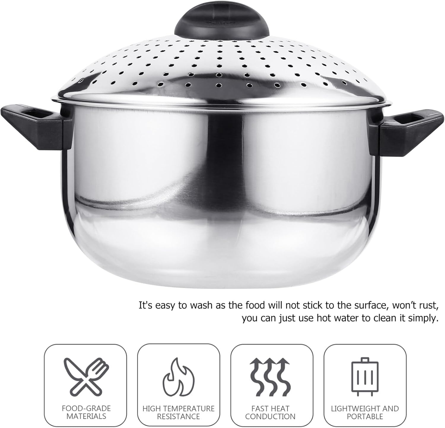 Hemoton Stainless SteelCooking Pot pasta pot Noodles 16CM