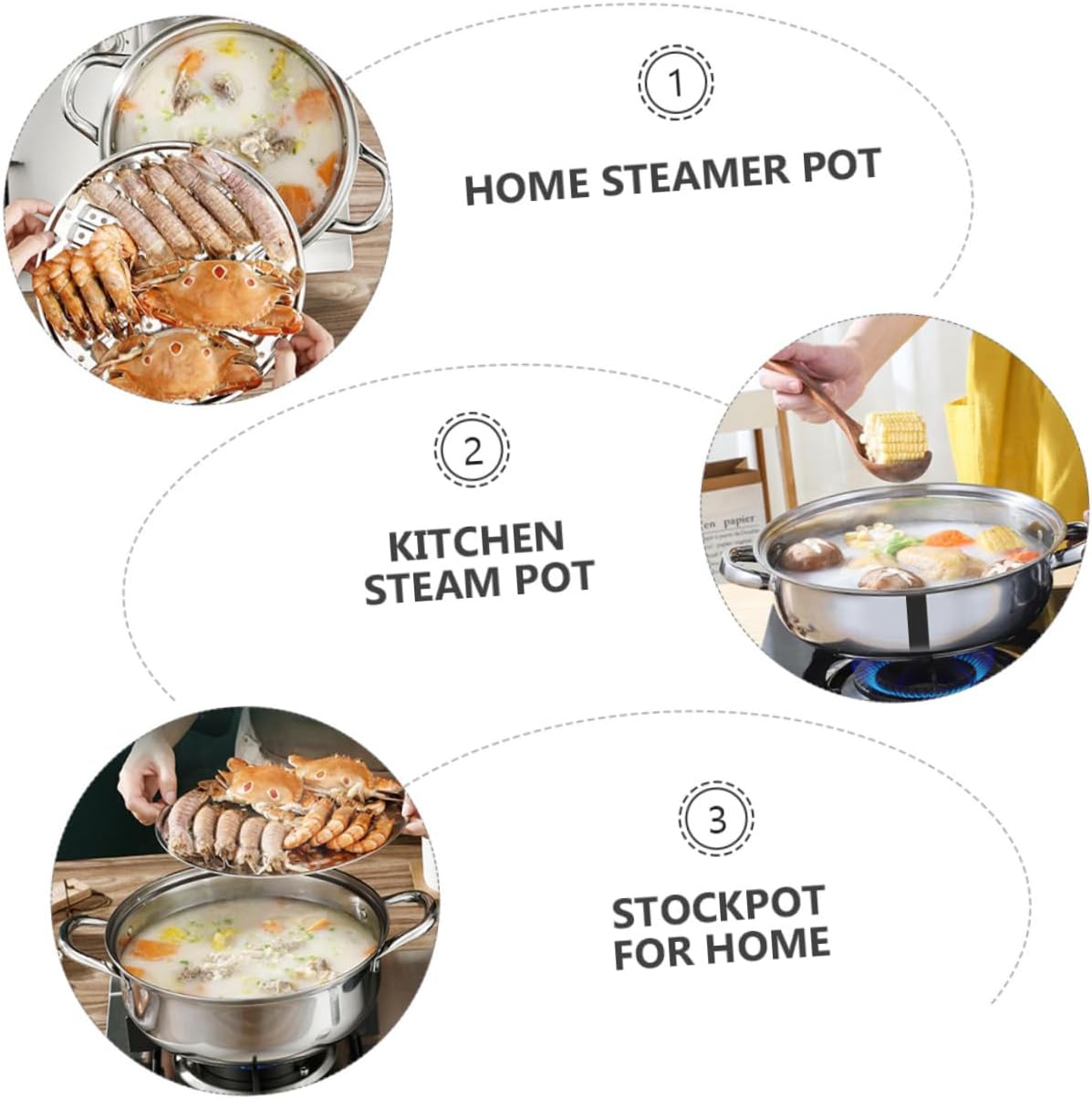 Ice-Ready Multi-Functional Stainless Steel Steamer Pot