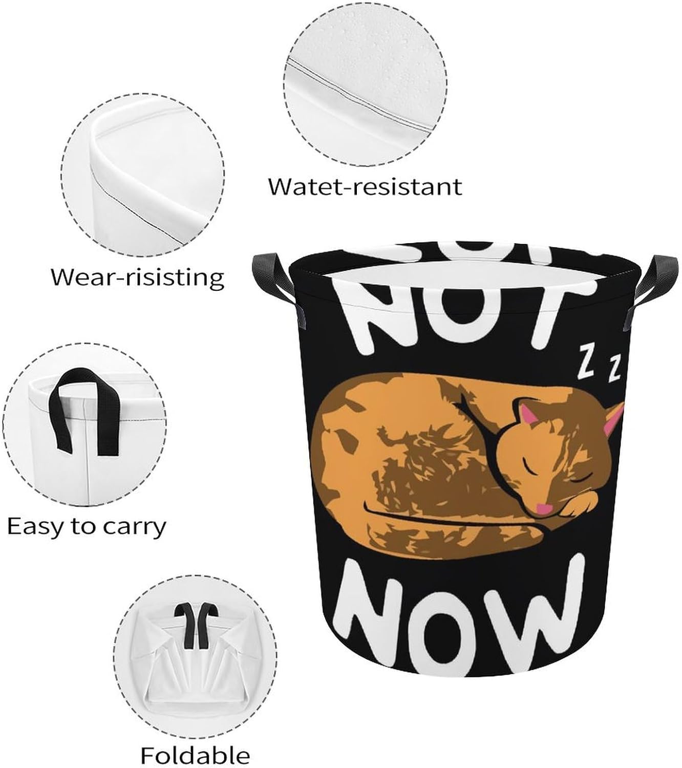 Cute Cat _lazy_ Laundry Basket Family and Travel-Friendly