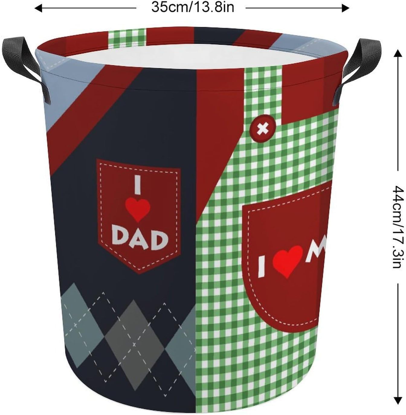 I Love Mom Water-Resistant Collapsible Laundry Basket Family-Friendly Use