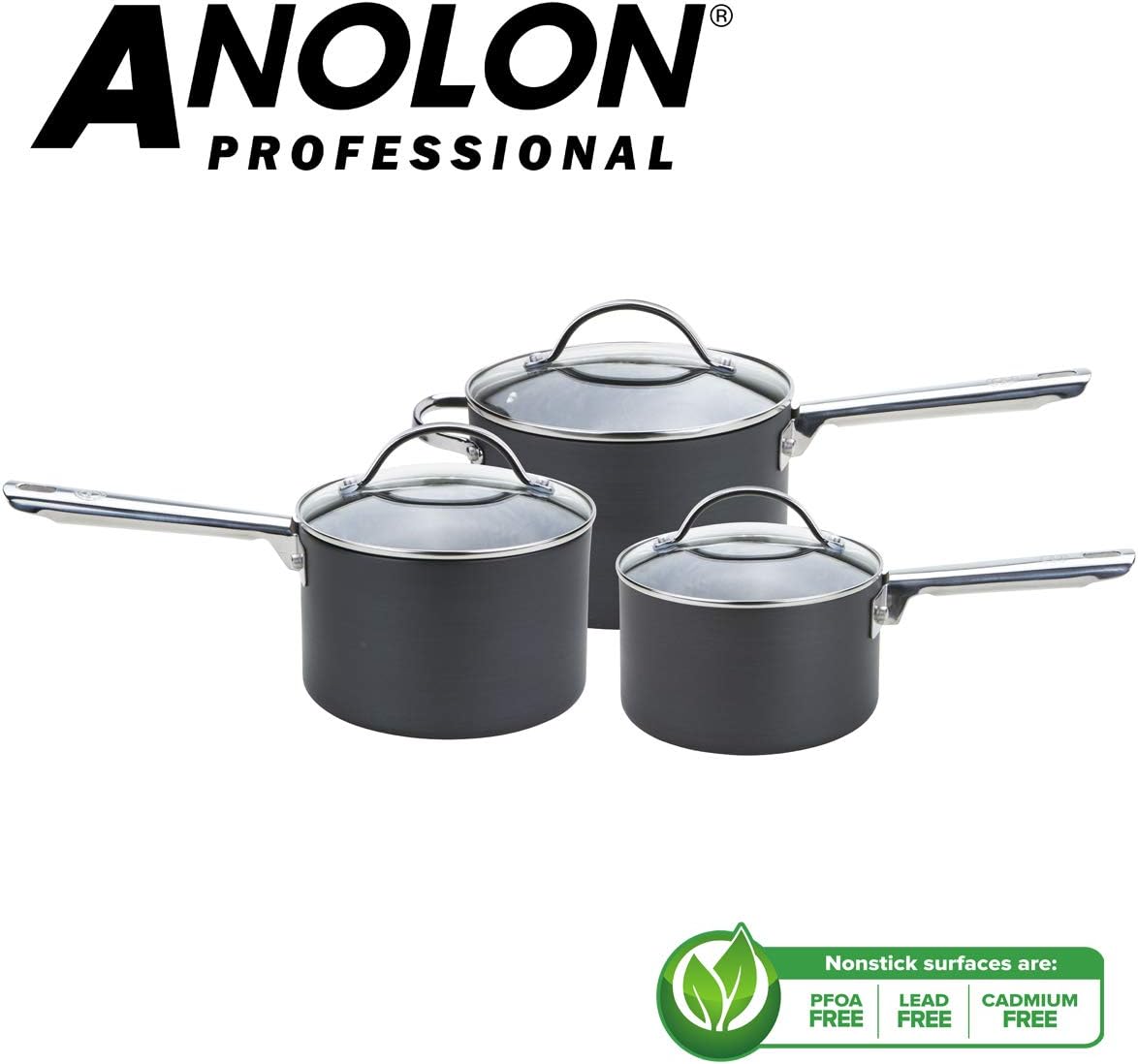 Anolon Professional Saucepans 16 18 20cm Set