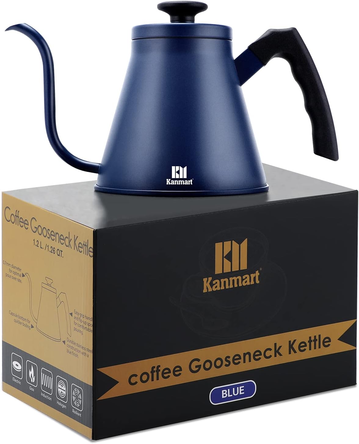 Kanmart - Premium Gooseneck Pour Over Coffee Kettle for Home Use