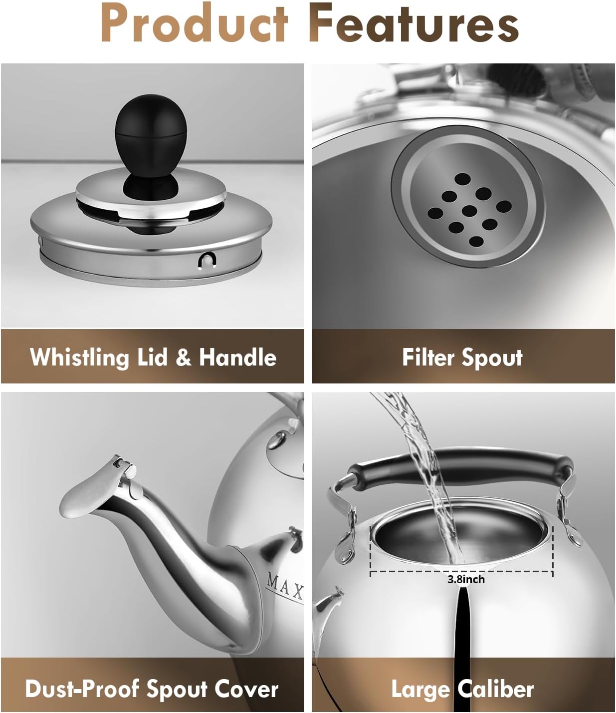 Sturdy Whistling 23 Quart Pot for Effortless Tea Brewing