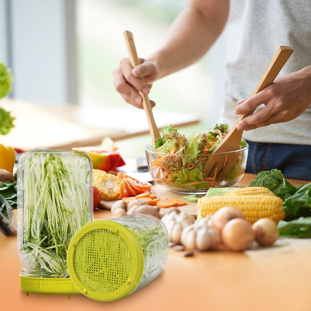 Picowe Plastic Sprouting Lids 16-Piece Set for Mason Jars