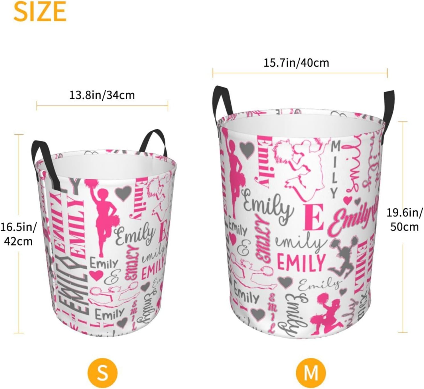 Personalized Baby Laundry Basket with Custom Name Storage for Kids Adults