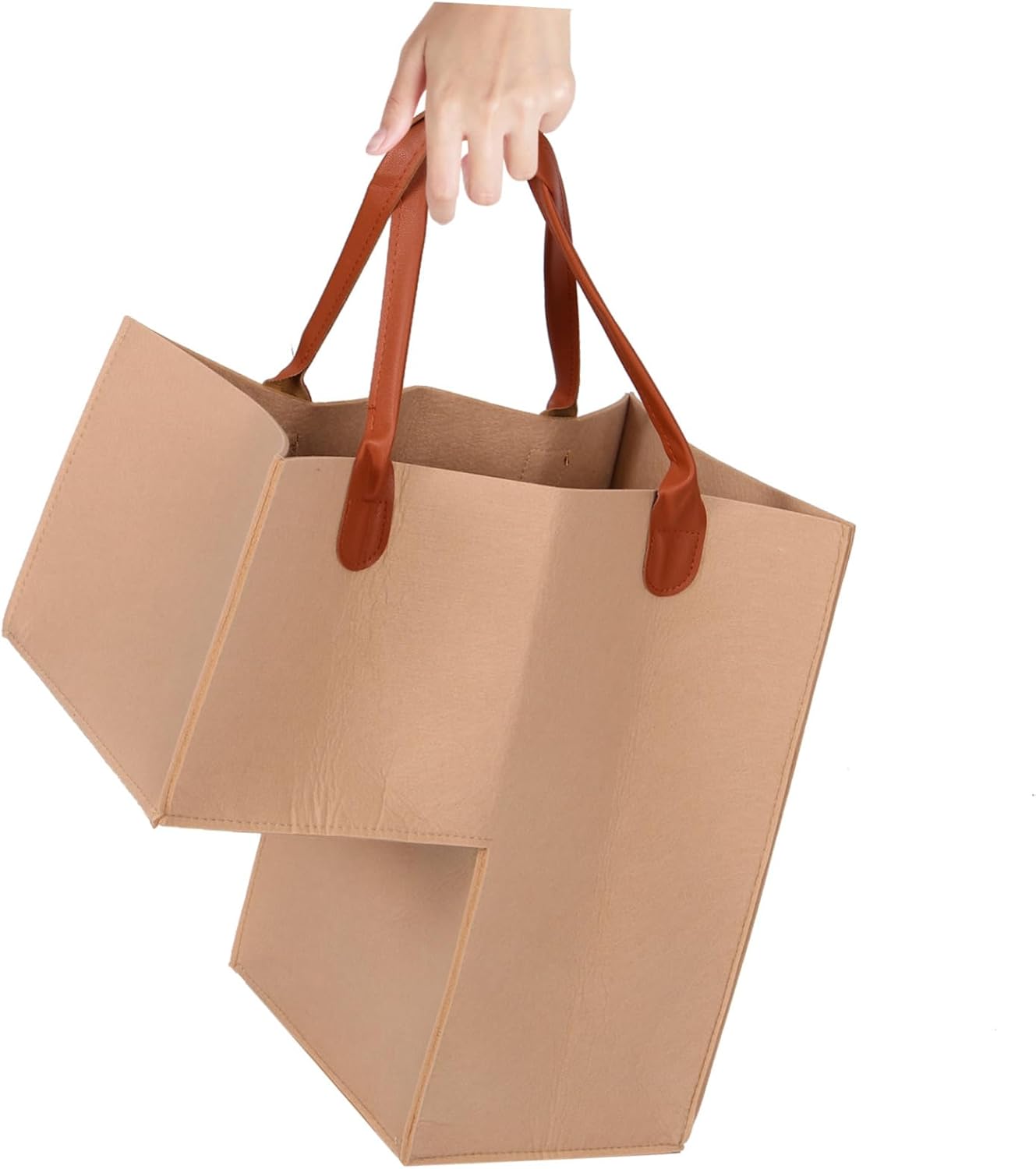 Golden Felt Folding Laundry Hamper for Stairs Efficient Clothes Organizer Basket