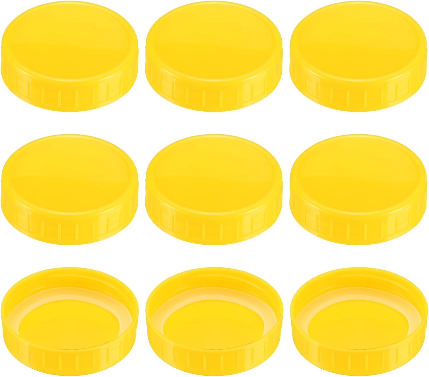 Uxcell 70mm Plastic Mason Jar Lids 9 Piece Set with Sealing Rings
