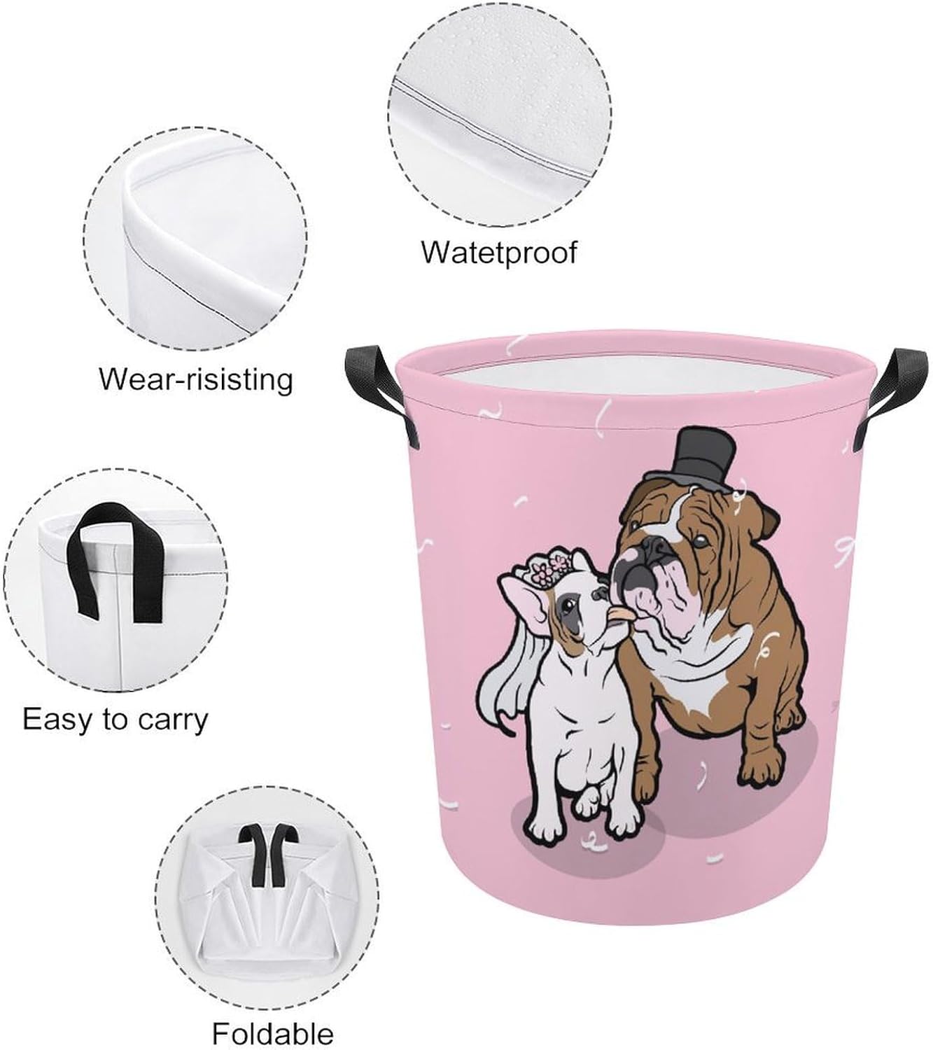 MeikoKo French Bulldog Couple Storage Basket