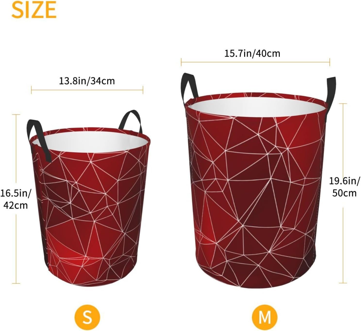 Sturdy Water-Resistant Geometric Laundry Basket with Handle