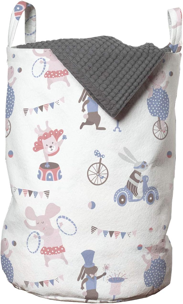Ambesonne Circus Laundry Hamper Multicolor