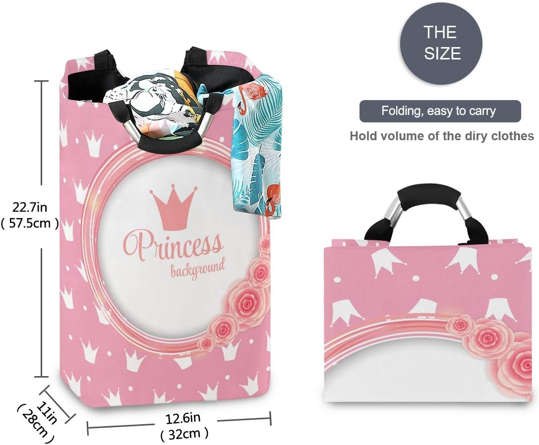 SUABO Princess Crown Laundry Basket Foldable