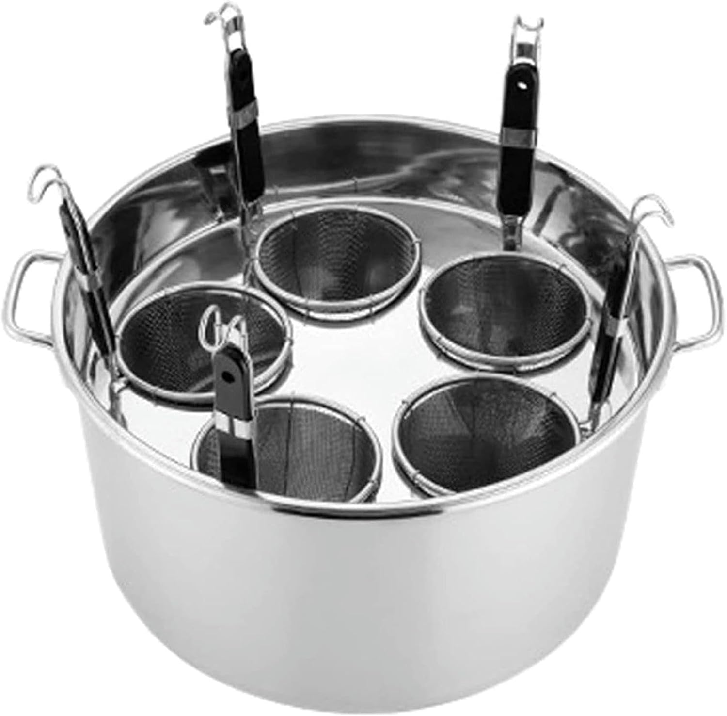 Multipurpose 5-Hole Pasta Pot with Side Strainer for Easy Cooking
