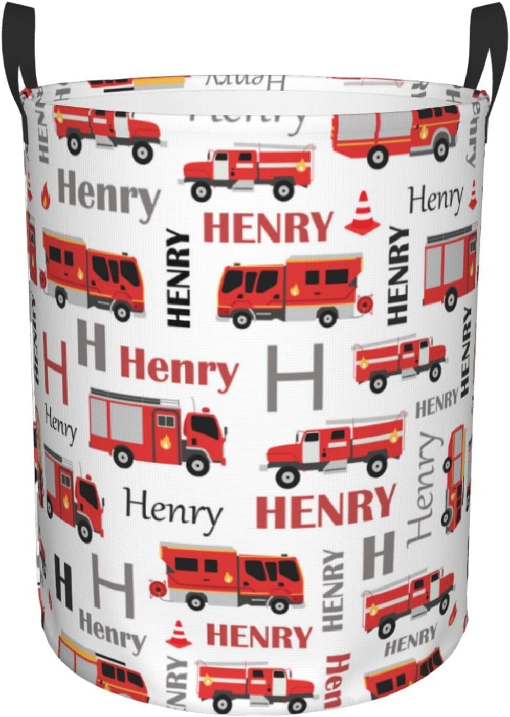 Personalized Fire Truck Laundry Basket
