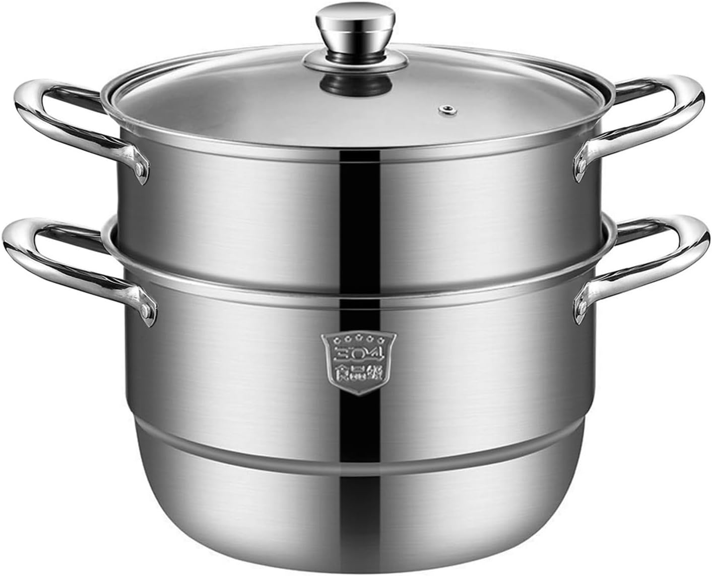 11-inch Stainless Steel Steamer Pot with Glass Lid
