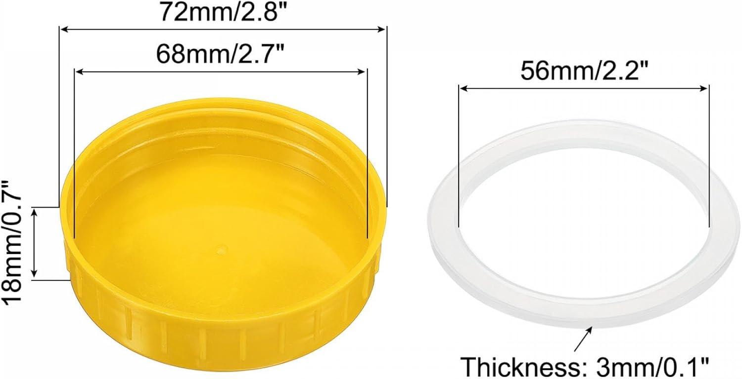 High-Quality Mason Jar Lids 10-Pack with Silicone Sealing Ring Yellow