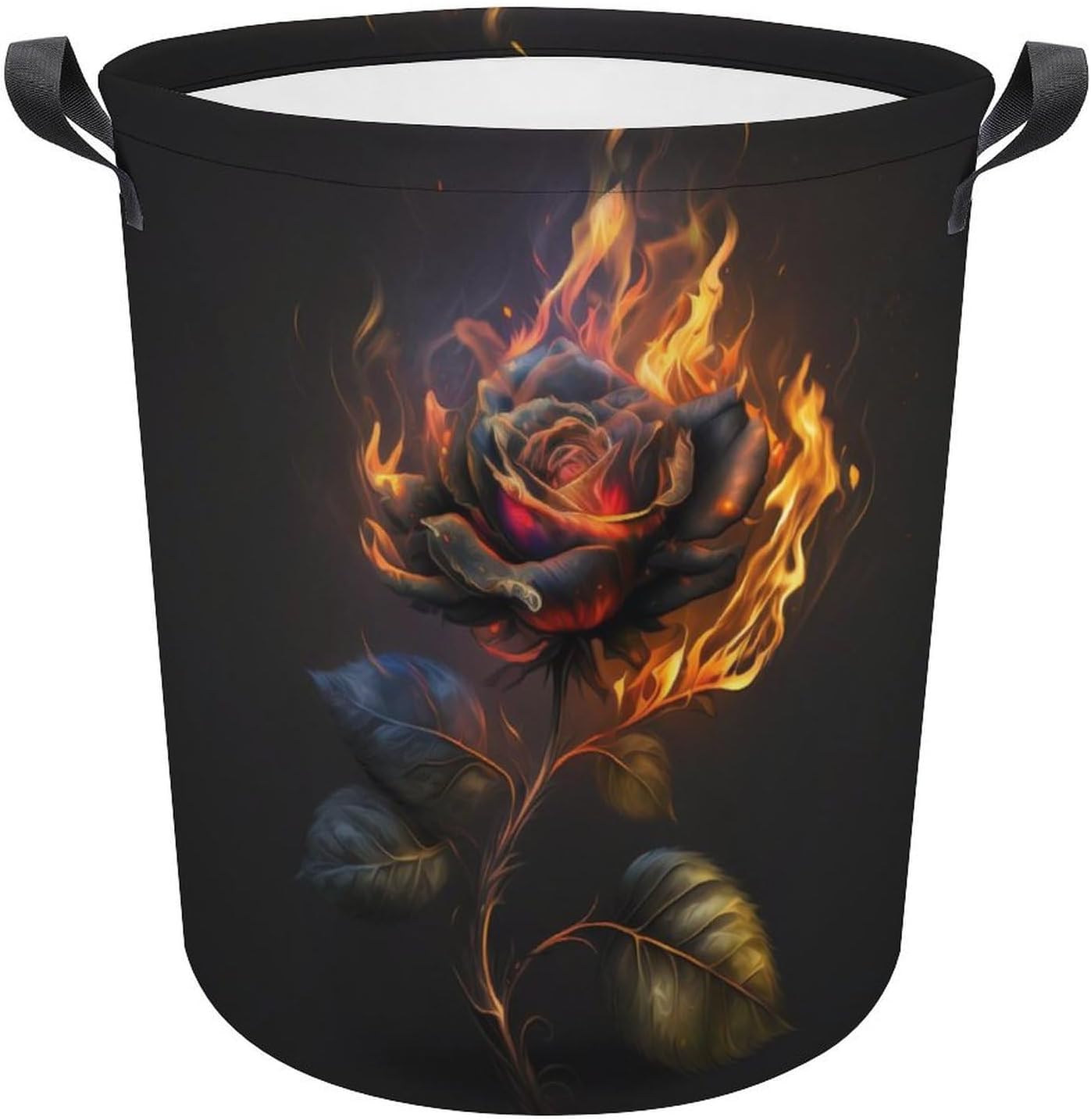 3D Rose Fire Laundry Hamper
