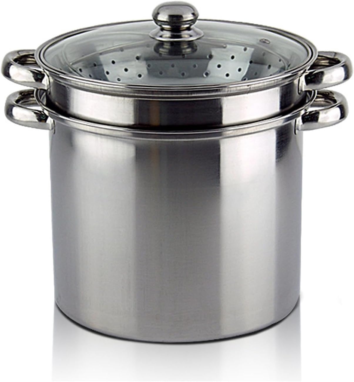 Stainless Steel Pasta Pot Set with Strainer for Boiling Pasta Steaming Vegetables