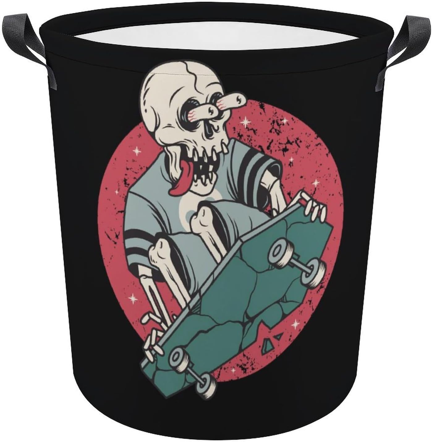 OV2925MEI skull print skateboard laundry hamper
