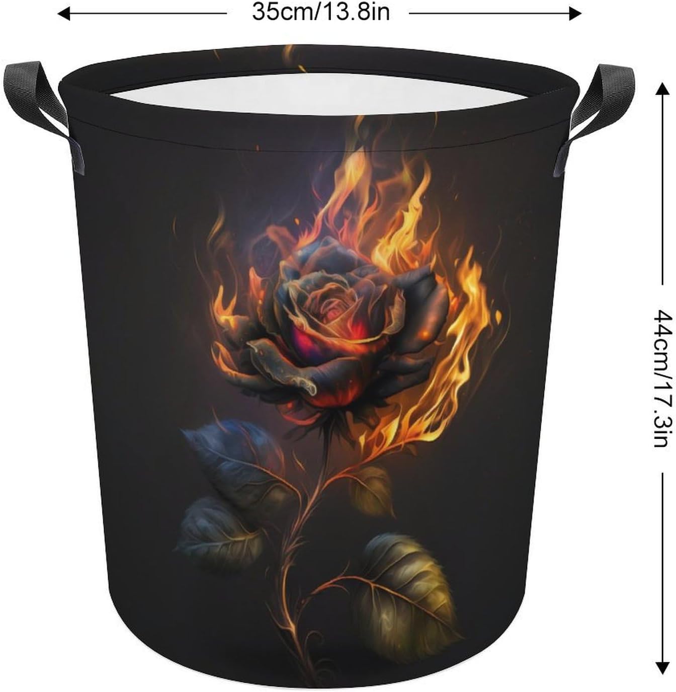 3D Rose Fire Laundry Hamper