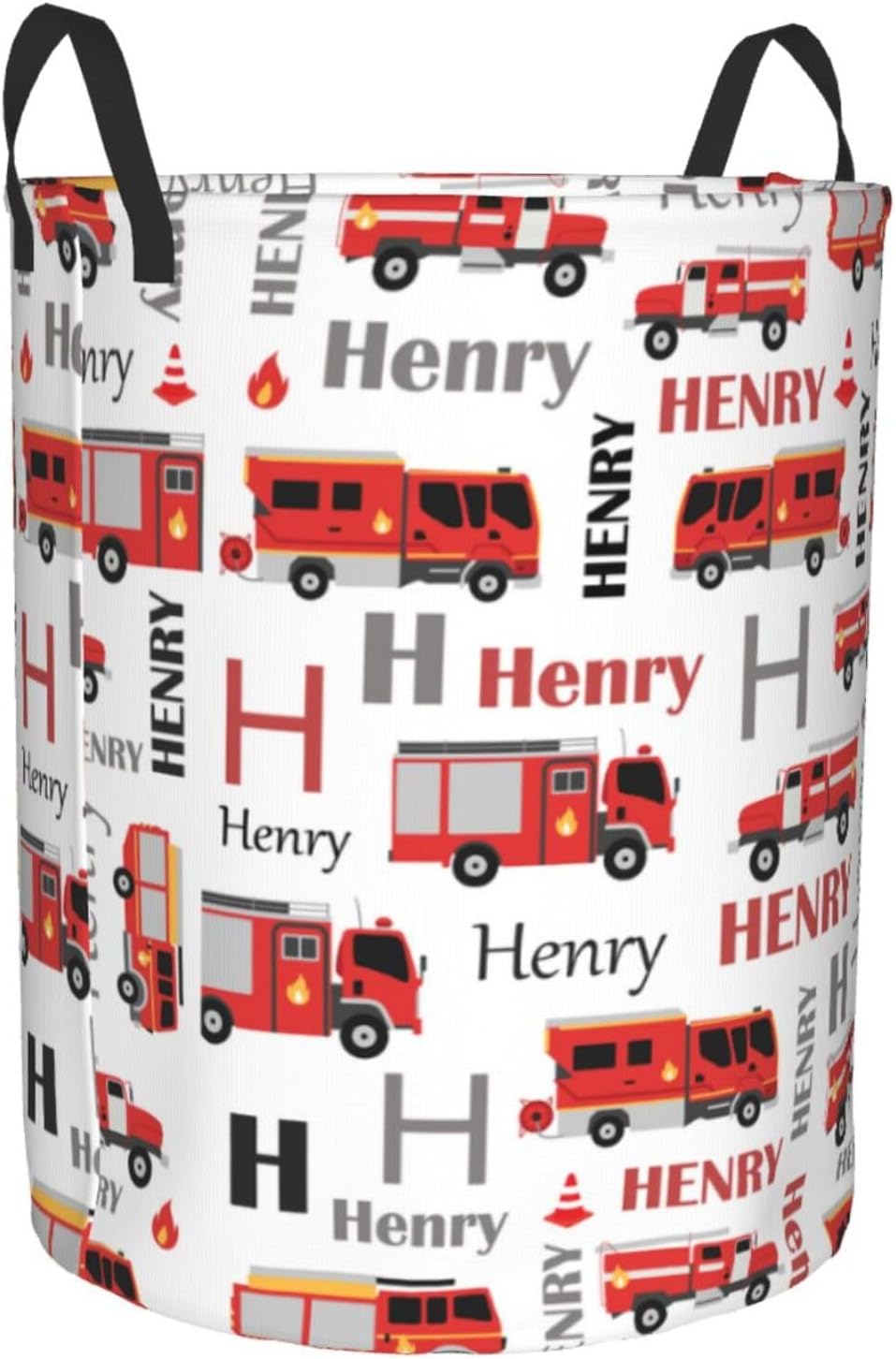 Personalized Fire Truck Laundry Basket