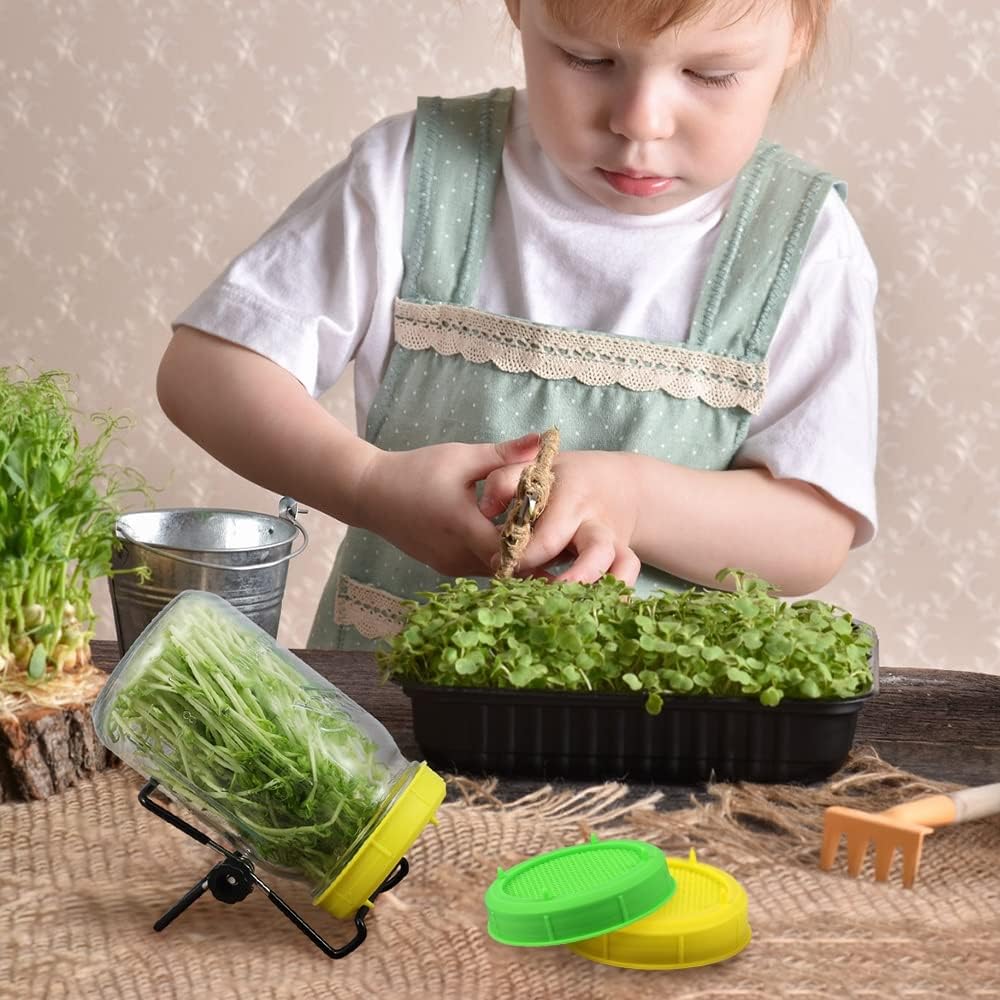 Picowe Plastic Sprouting Lids 16-Piece Set for Mason Jars