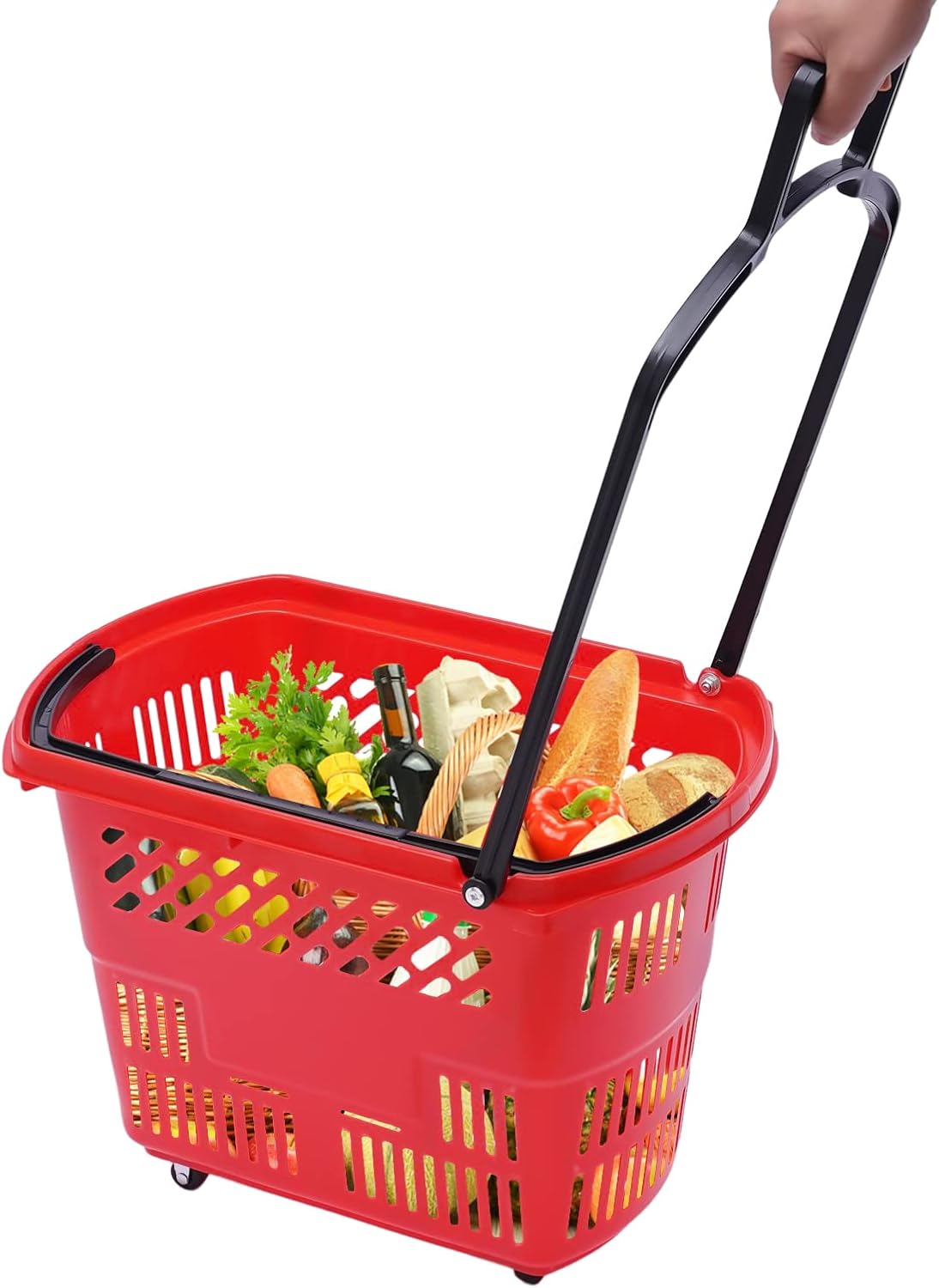 Durable 6-Piece Rolling Shopping Cart with Wheels