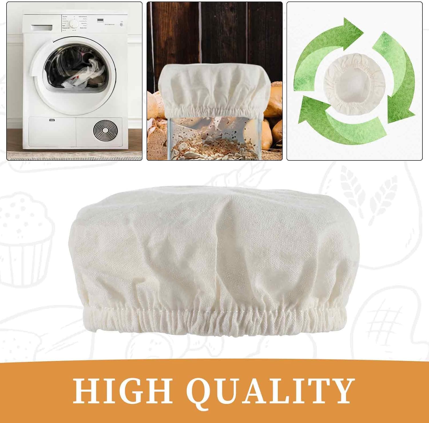 6Pack Sourdough Starter Jar Covers Cloth