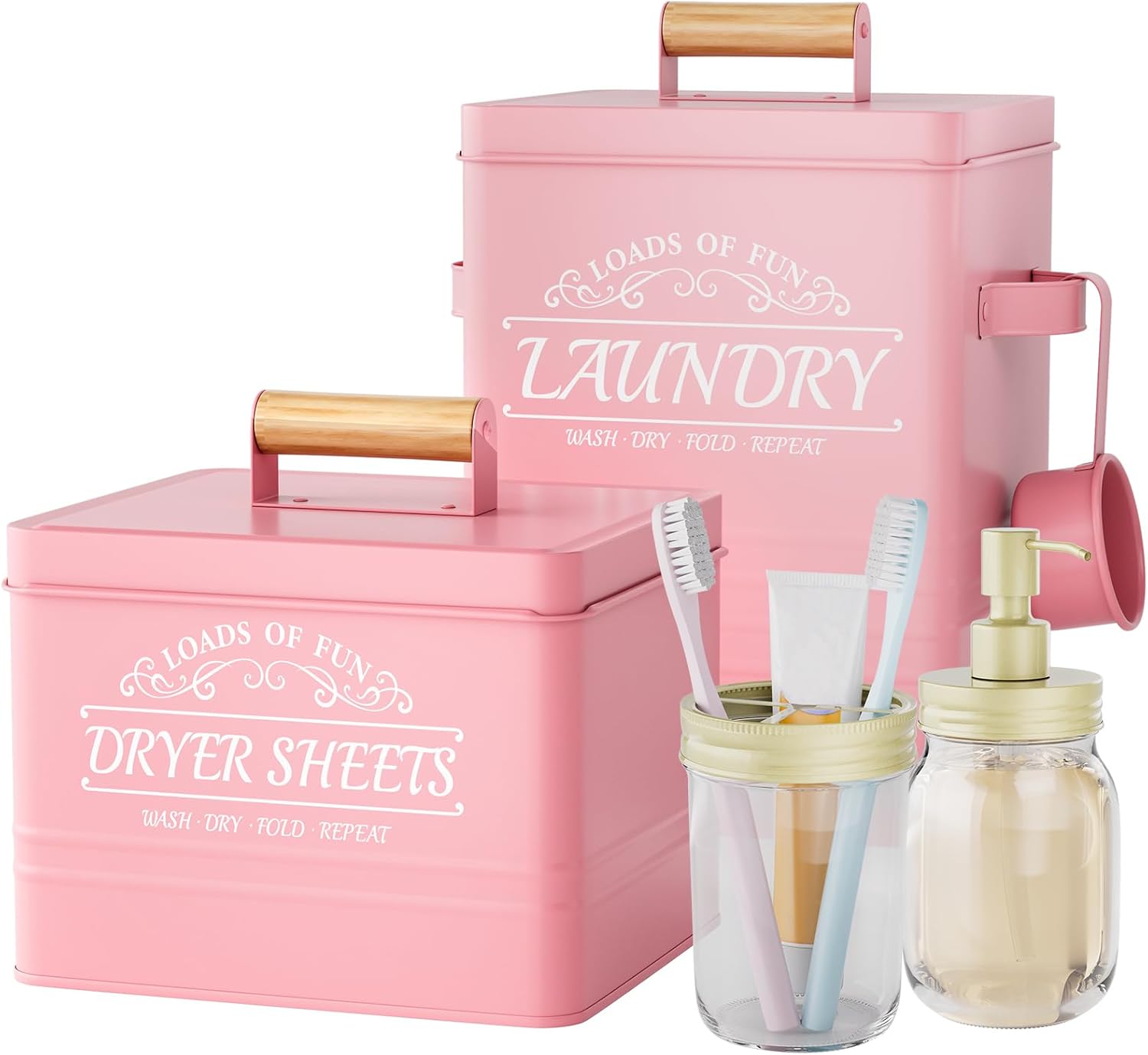 Metal Farmhouse Laundry Storage Set