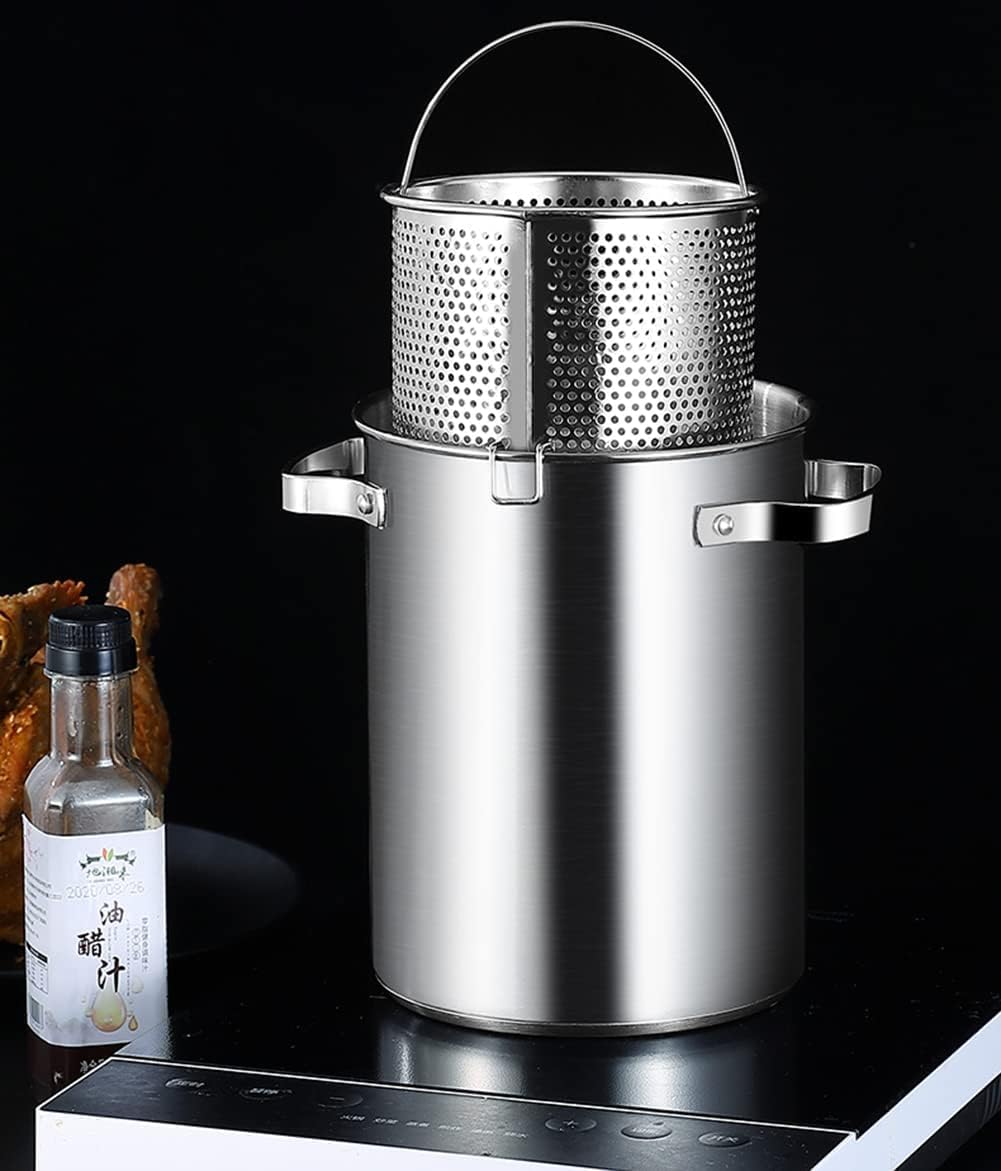 Versatile Asparagus Pasta Steamer 304 Stainless Steel Pot with Lid Strainer Basket