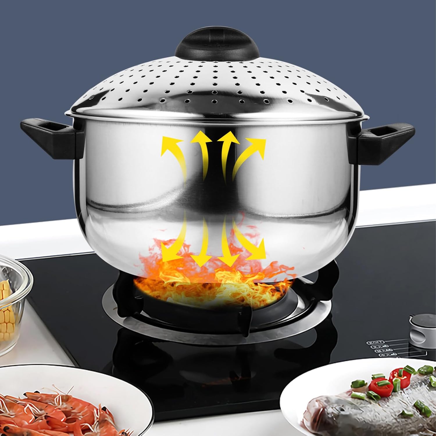 Hemoton Stainless SteelCooking Pot pasta pot Noodles 16CM