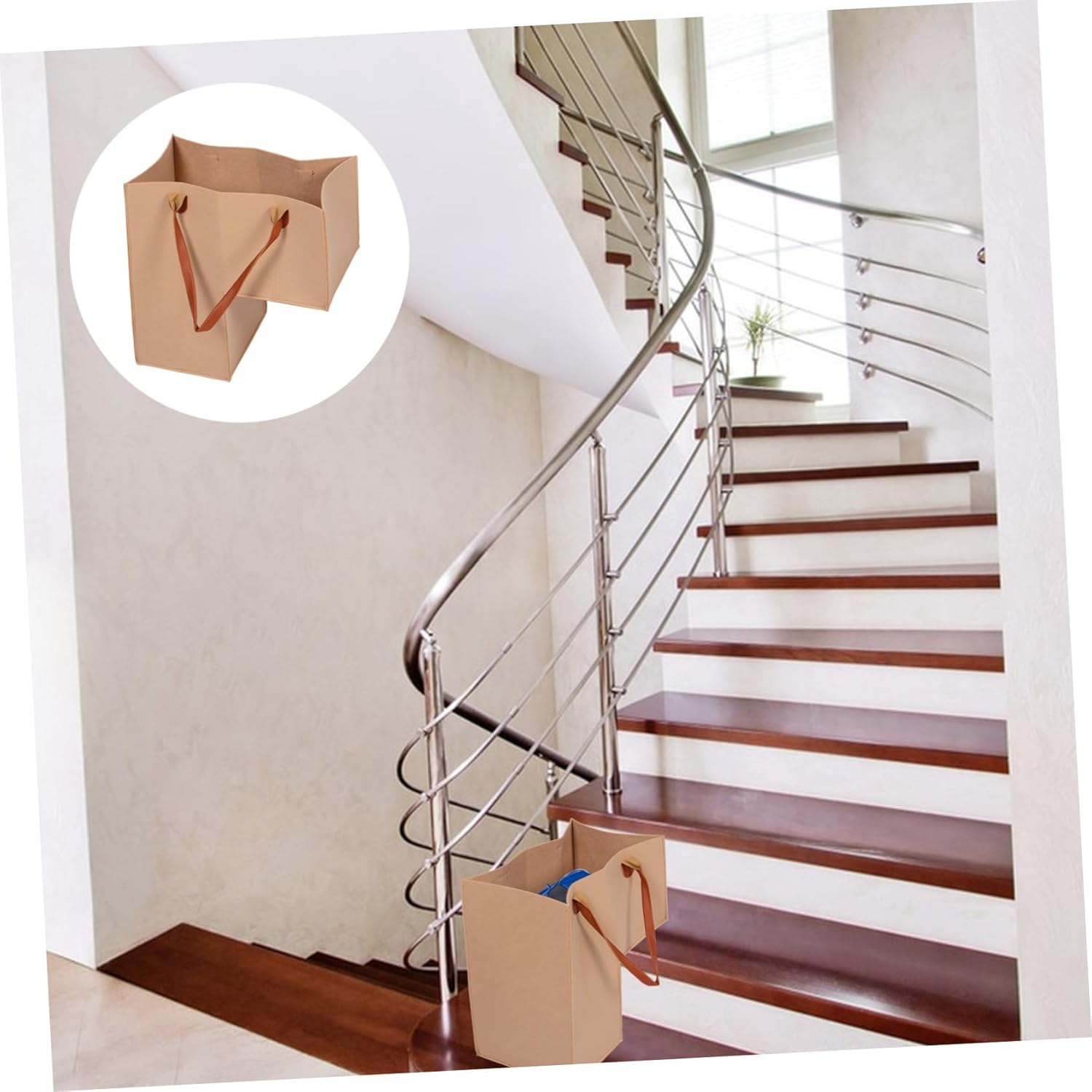 Golden Felt Folding Laundry Hamper for Stairs Efficient Clothes Organizer Basket
