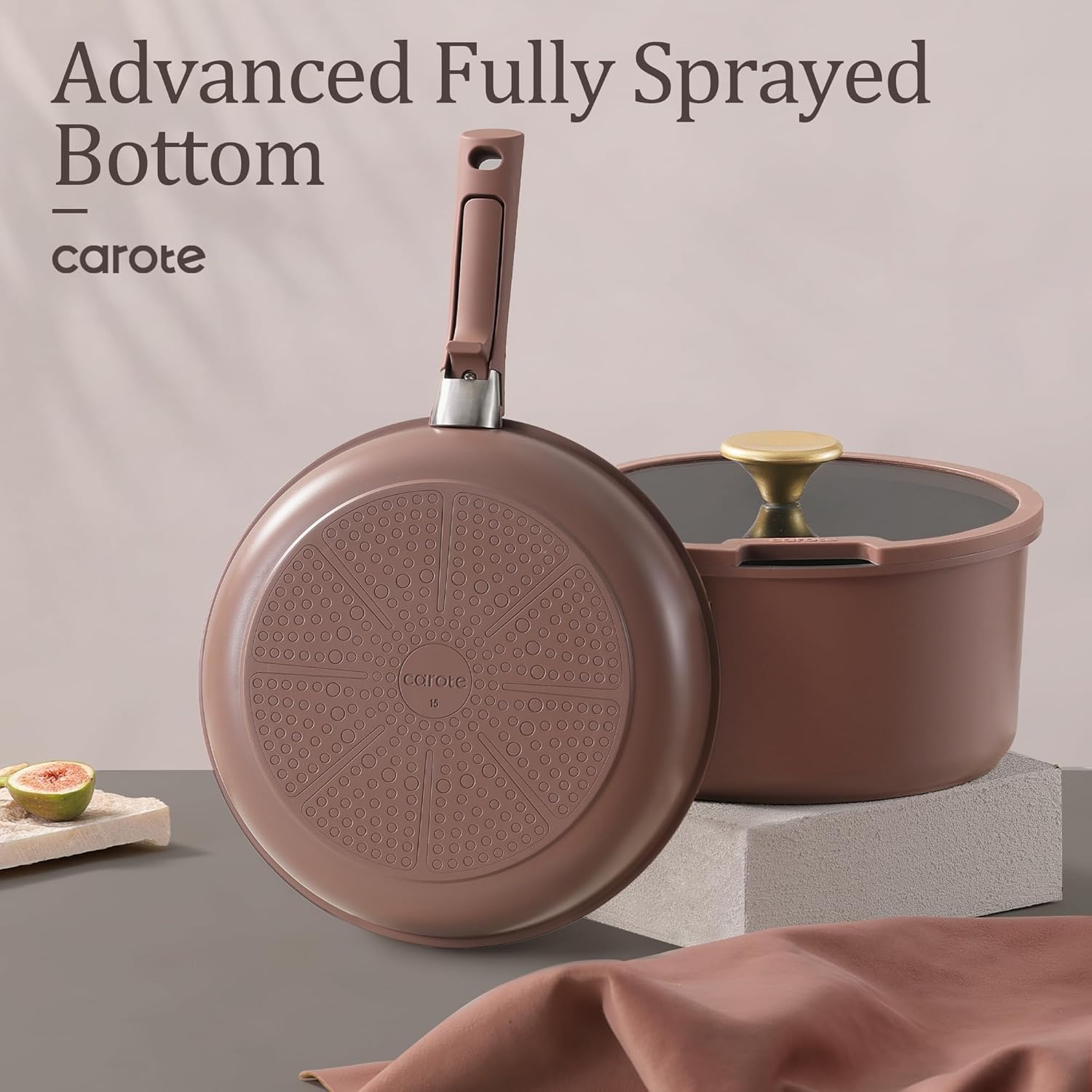 Sturdy Non-Stick Cookware Set for Easy Storage Use